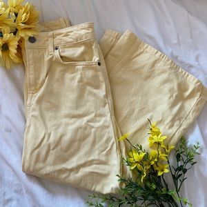 Topshop Yellow Cropped Jeans